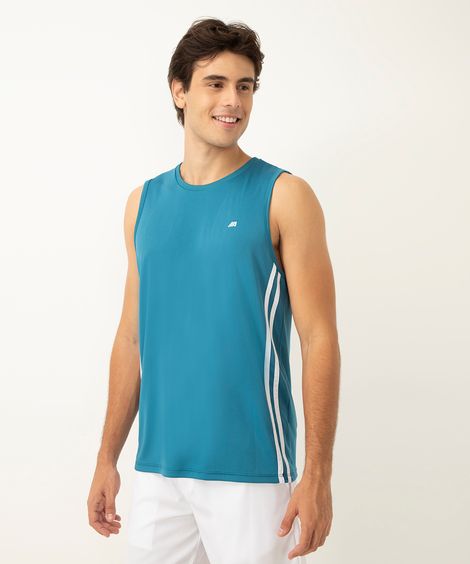 regata com listras esportiva azul médio