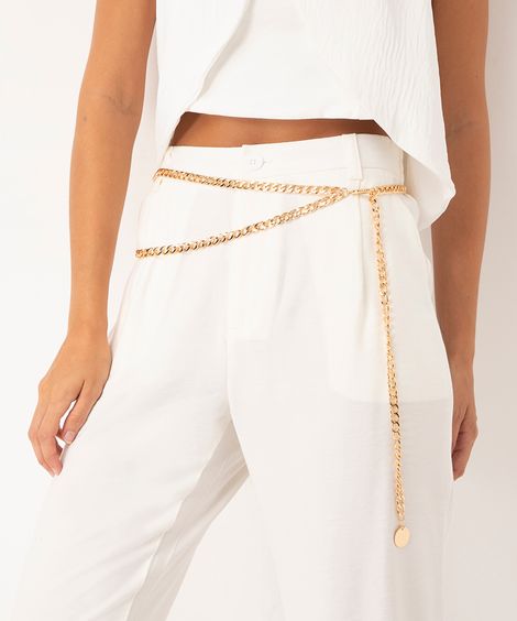 Cinto Feminino de Correntes Dourado
