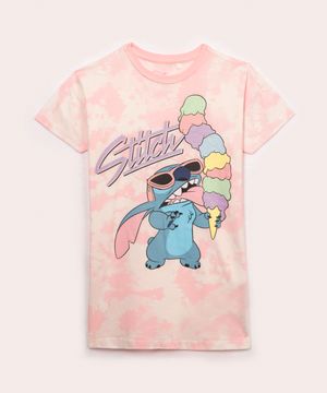 camisola infantil lilo e stitch manga curta  colorido