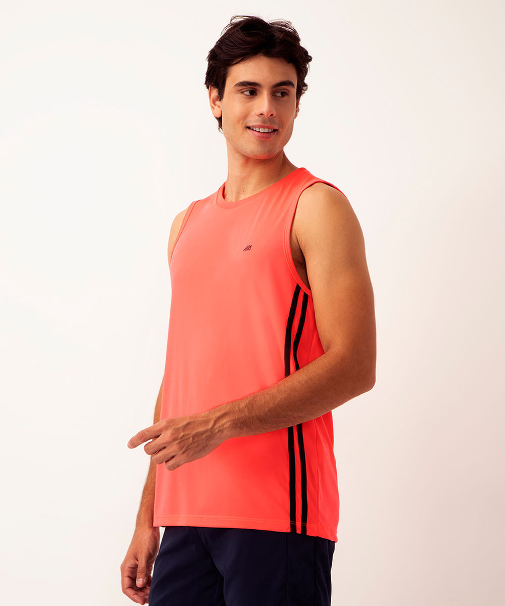 regata com listras esportiva laranja