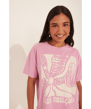 t-shirt boas vibrações Rosa