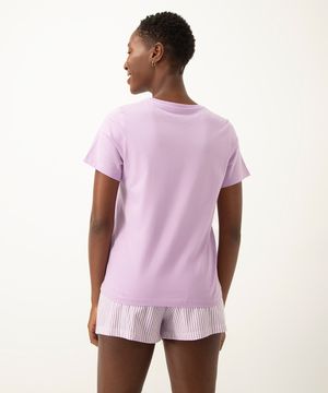 pijama de algodão piña colada manga curta lilás