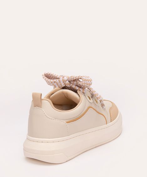 tênis com recortes cadarço largo off white