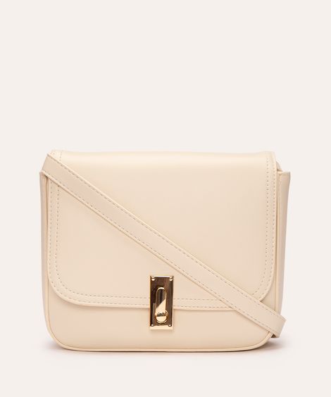 bolsa saddle com metal off white