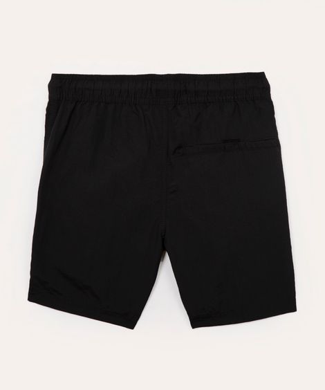 bermuda juvenil com bolsos e elástico preta