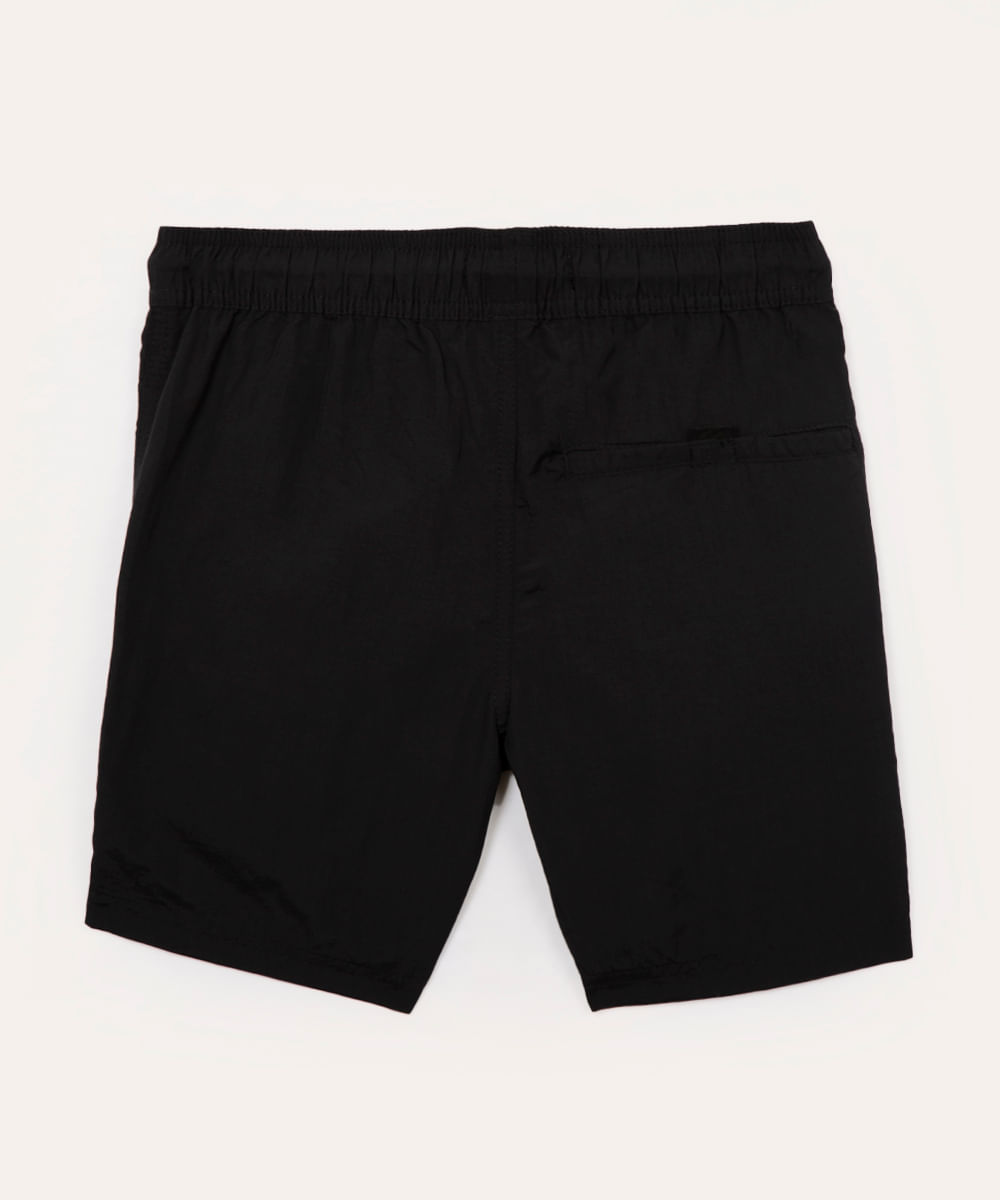 bermuda juvenil com bolsos e elástico preta