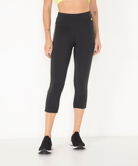 calça legging cintura alta com recorte esportiva preta