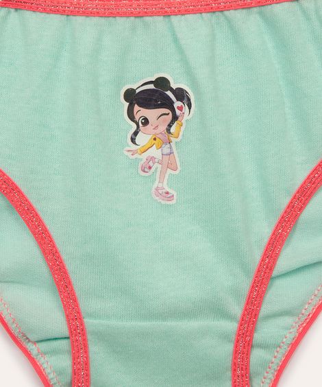 kit de 5 calcinhas de algodão panda luluca colorido