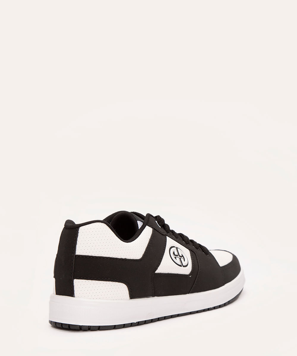 tênis casual com recortes preto