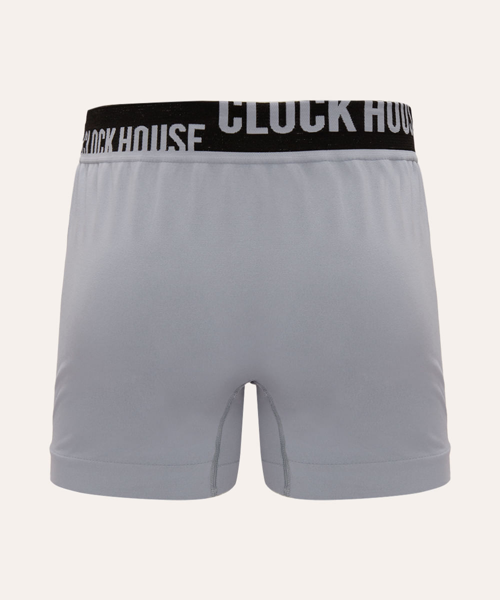 cueca boxer sem costura clock house  cinza claro