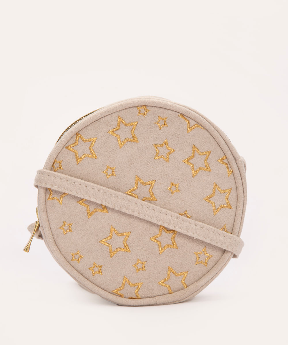 bolsa infantil redonda bordado estrela colorido