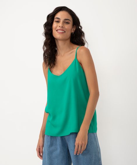 regata de viscose alça fina verde