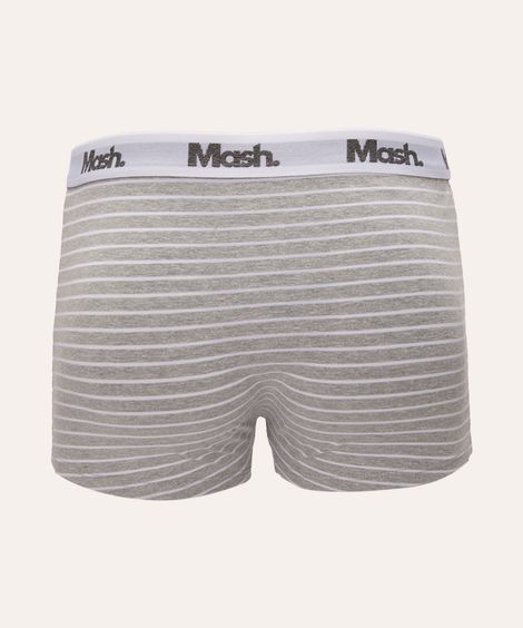 kit de 3 cuecas boxer de algodão mash cinza mescla claro