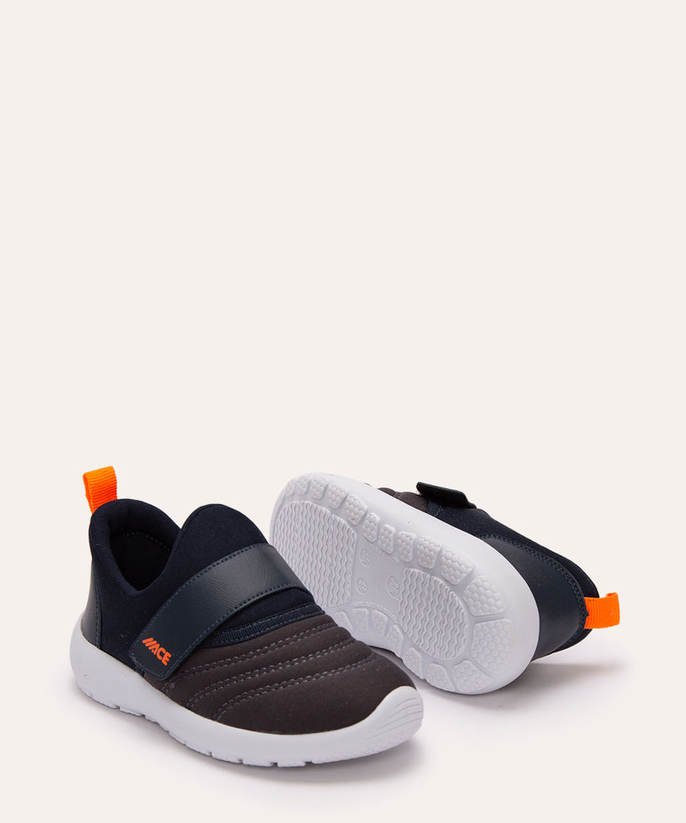 tênis infantil com velcro azul marinho