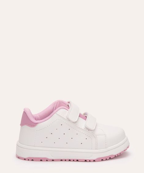 tênis infantil com velcro branco