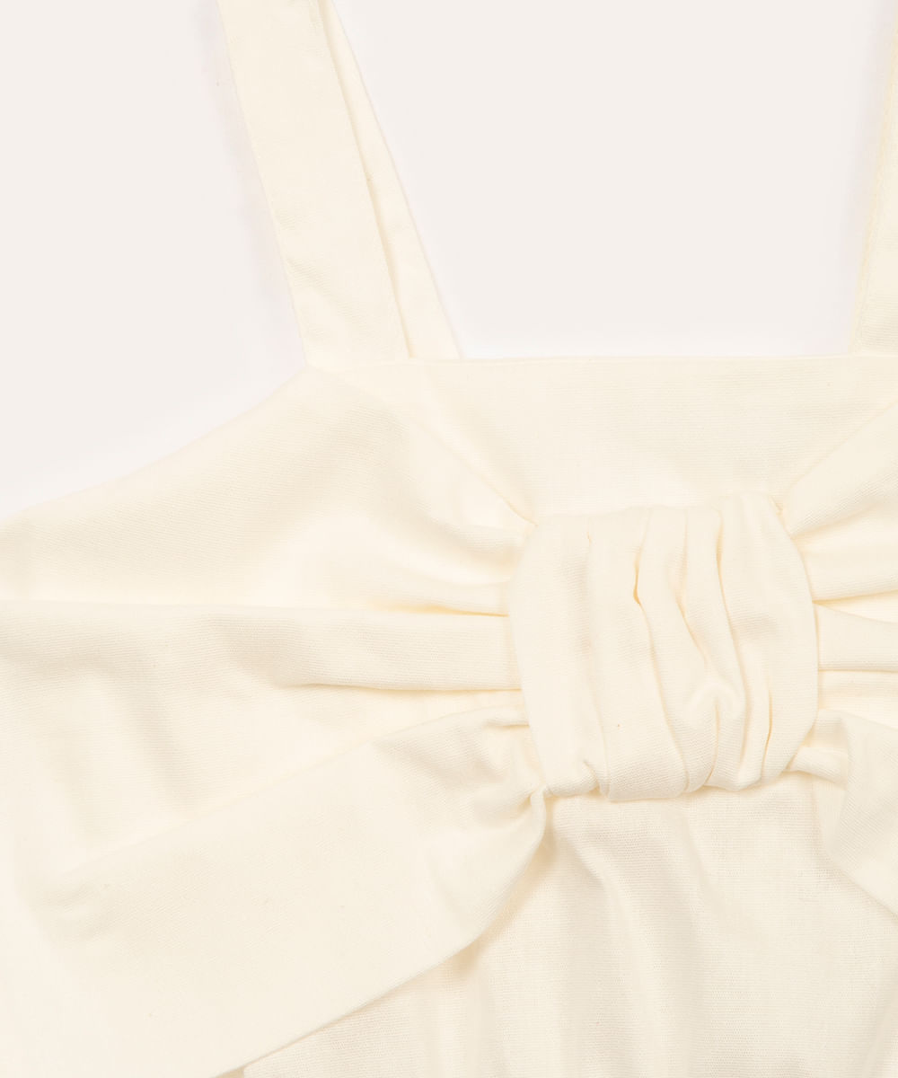 cropped infantil laço alça média off white