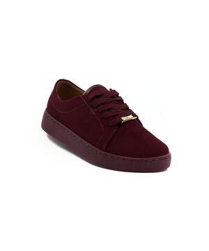 Tênis Vizzano Básico Casual Feminino + 3 Pares de Meias Vinho