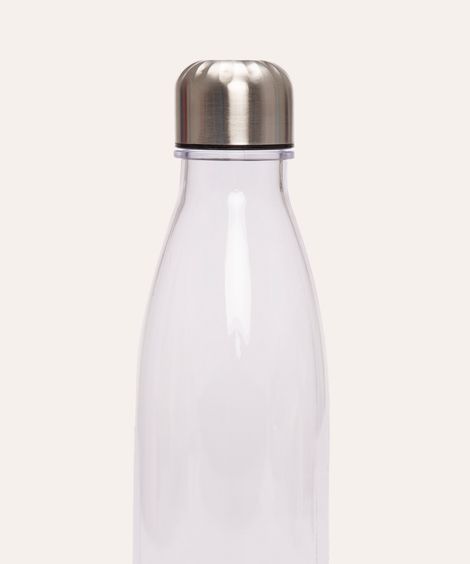 garrafa de plástico com tampa de metal 700ml transparente