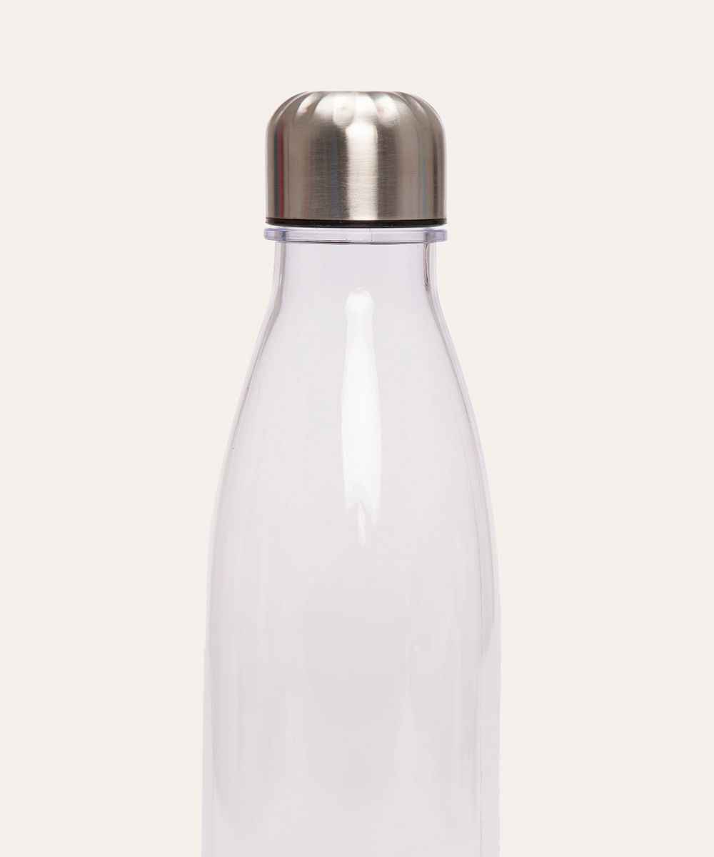 garrafa de plástico com tampa de metal 700ml transparente