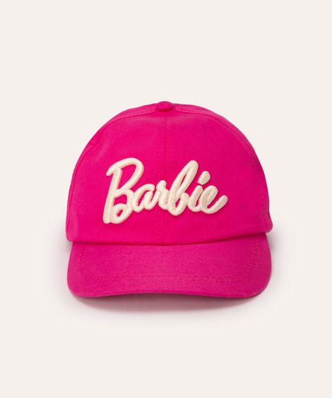 boné infantil de sarja bordado barbie aba curva rosa