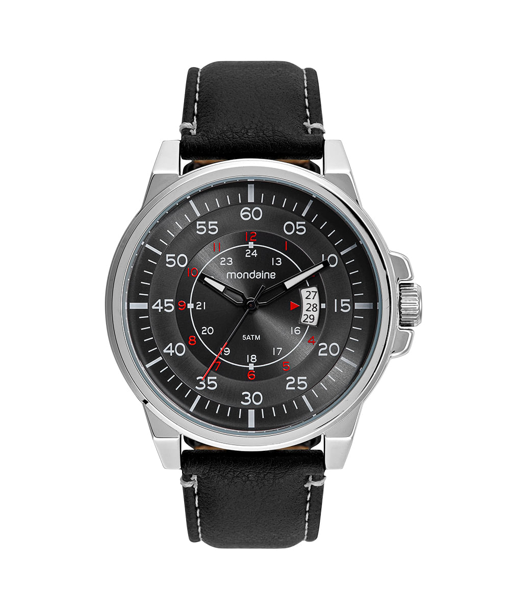 relógio analógico com calendário mondaine 32562G0MVNH2KE com pulseira