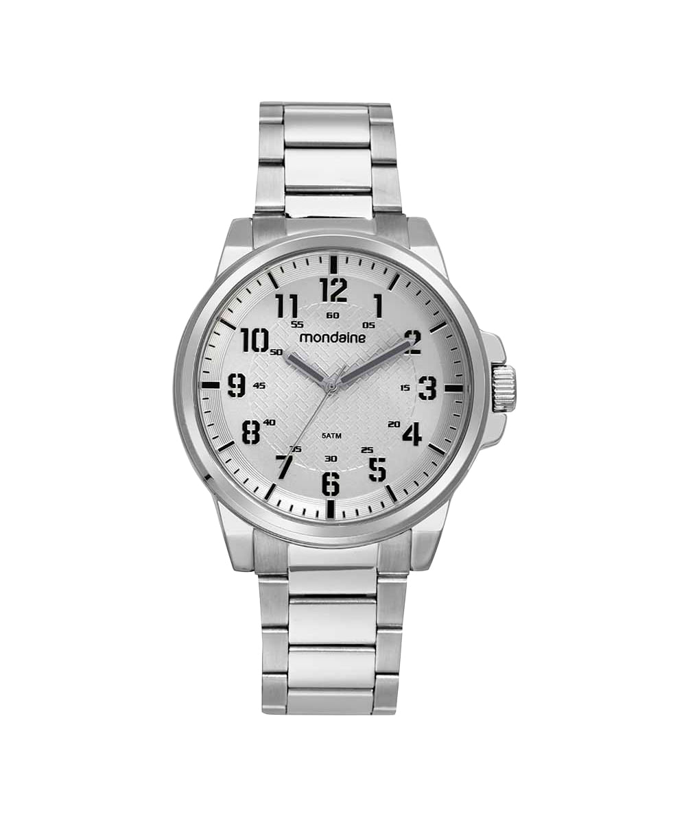 relógio analógico mondaine 32559G0MKNE2K1 com pulseira prata