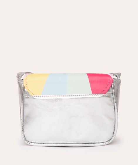 bolsa infantil arco íris estrela prata