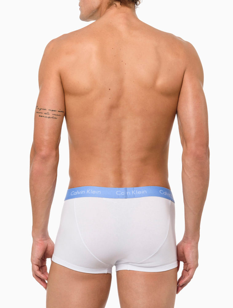 KIT 4 CUECAS AZUL, CINZA E PRETO MASCULINA LOW RISE TRUNK DE