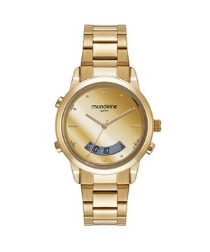 Relógio Feminino Anadigi Espelhado Dourado