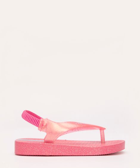 chinelo infantil glitter ipanema rosa choque