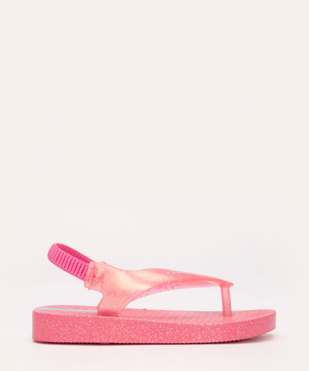 chinelo infantil glitter ipanema rosa choque