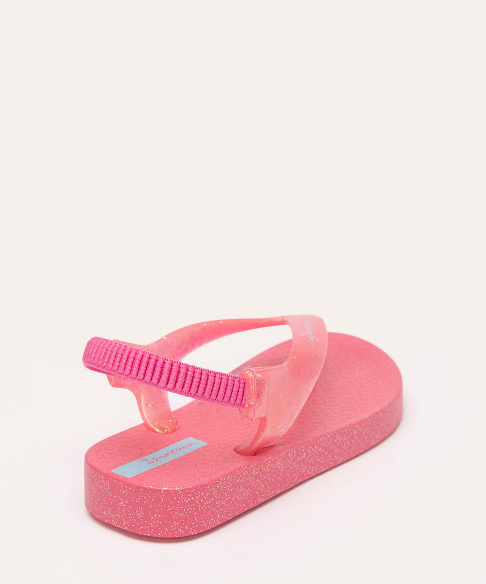 chinelo infantil glitter ipanema rosa choque