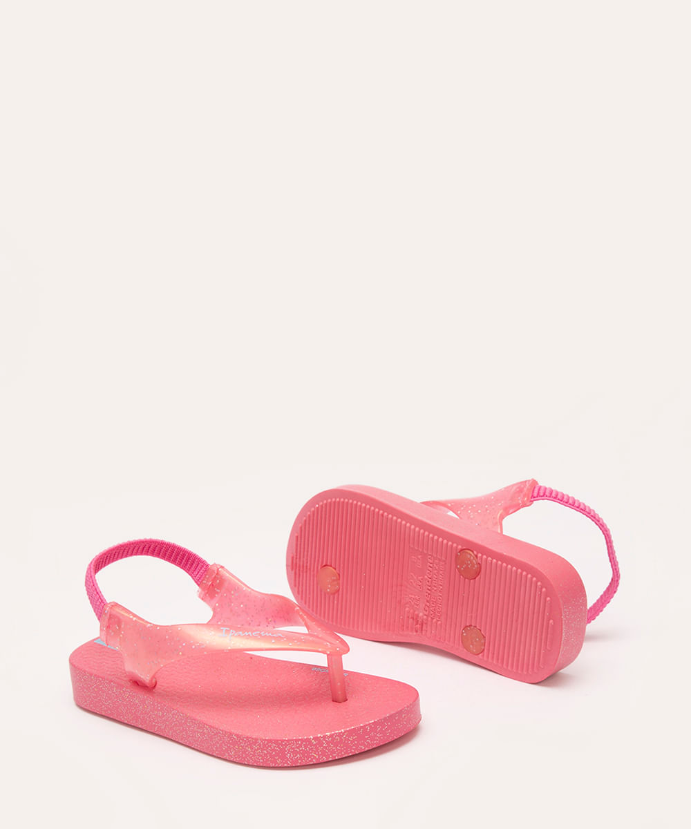 chinelo infantil glitter ipanema rosa choque