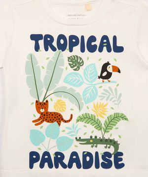 conjunto infantil tropical manga curta turquesa