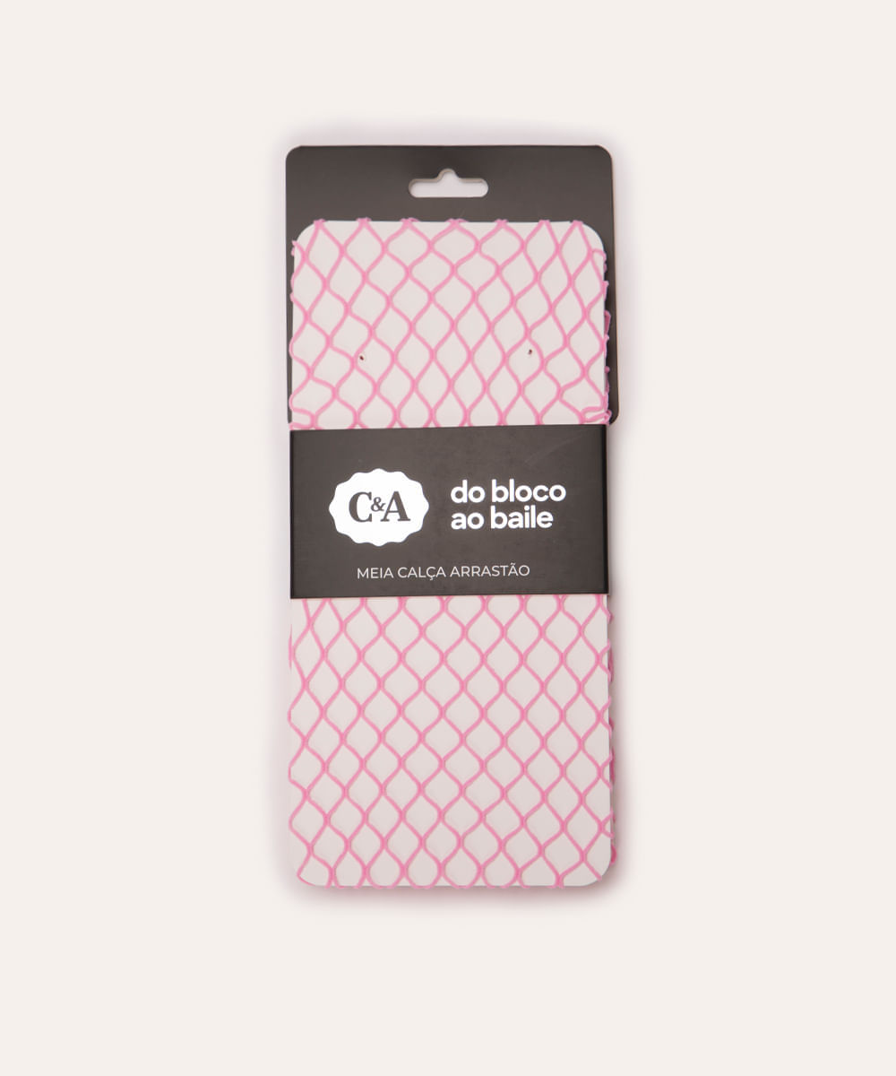 meia calça arrastão rosa médio rosa