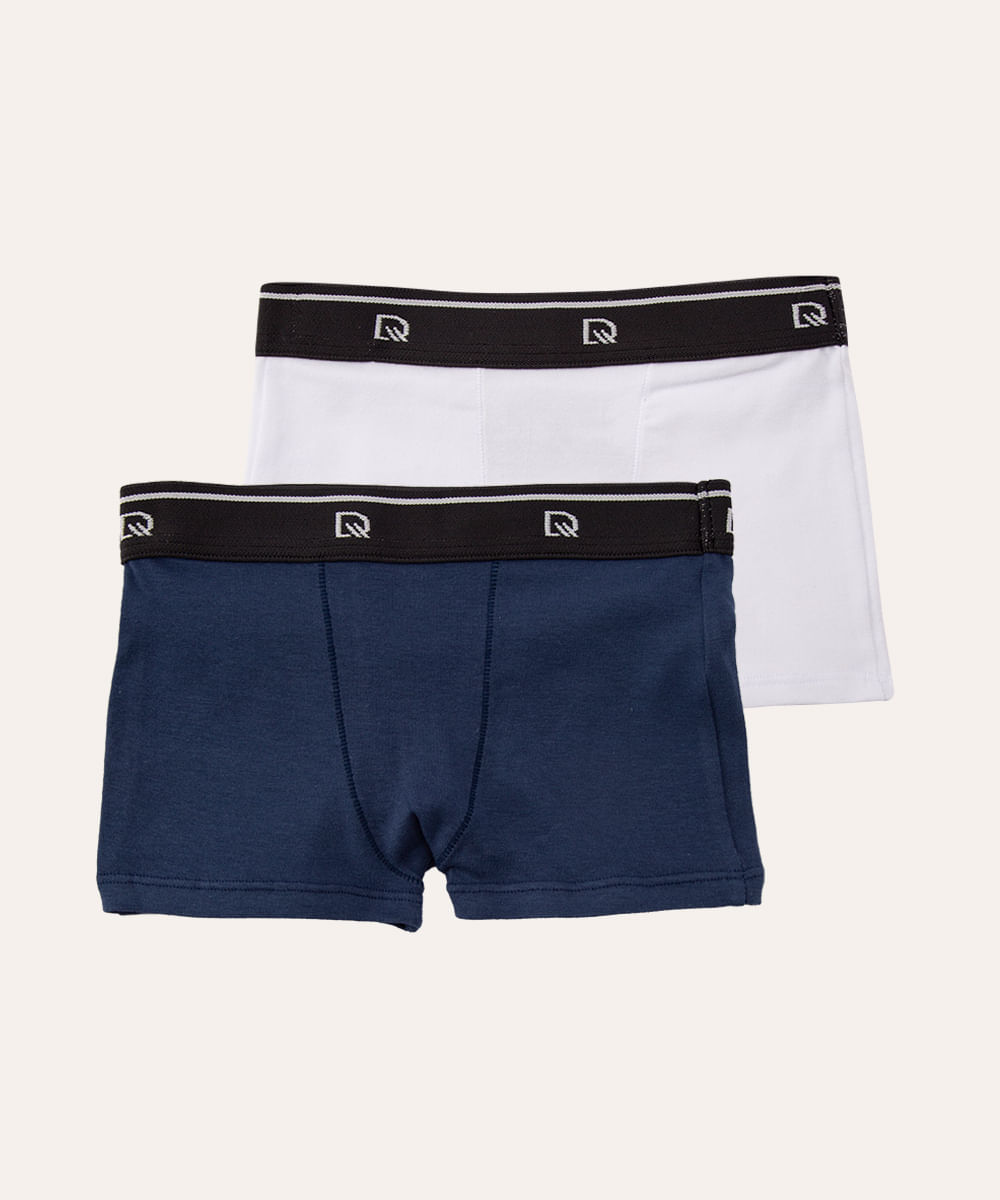 kit de 2 cuecas boxer de algodão infantil delrio colorido