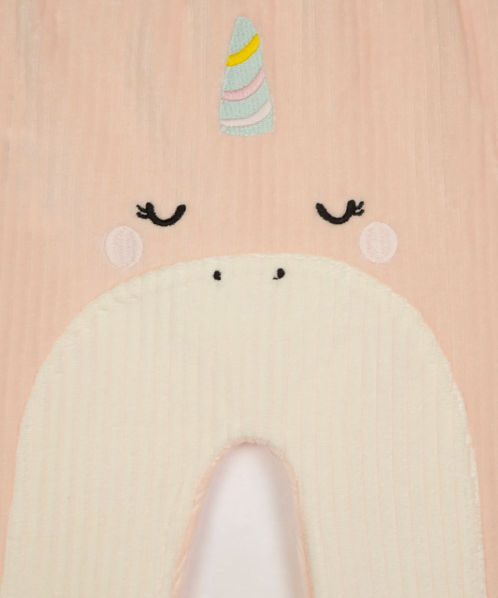 calça de plush infantil unicórnio rosa