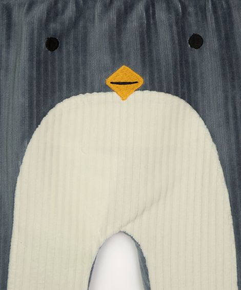 calça de veludo canelada pinguim azul