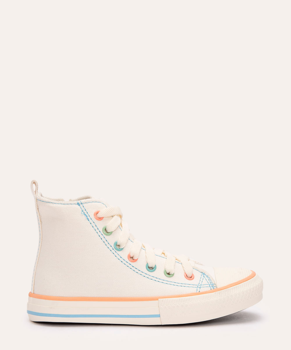 tênis infantil cano baixo com zíper off white