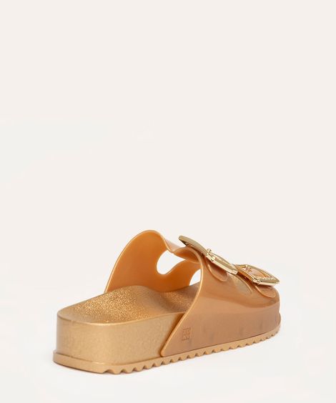 sandália partner com fivela zaxy dourado