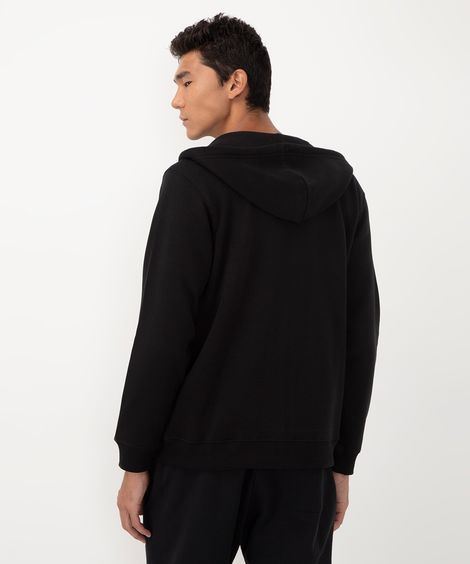 blusão de moletom com capuz preto