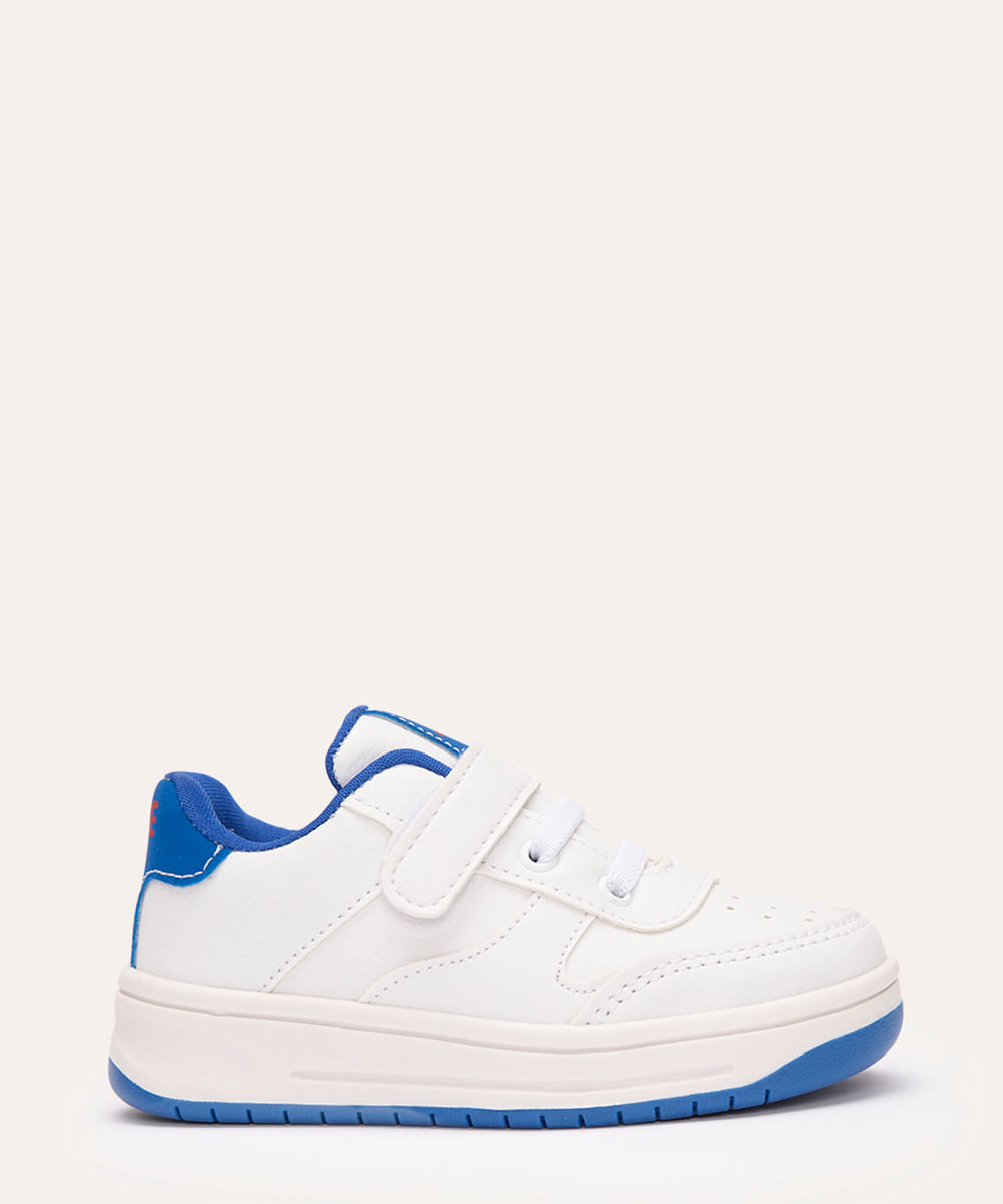 tênis infantil com velcro branco