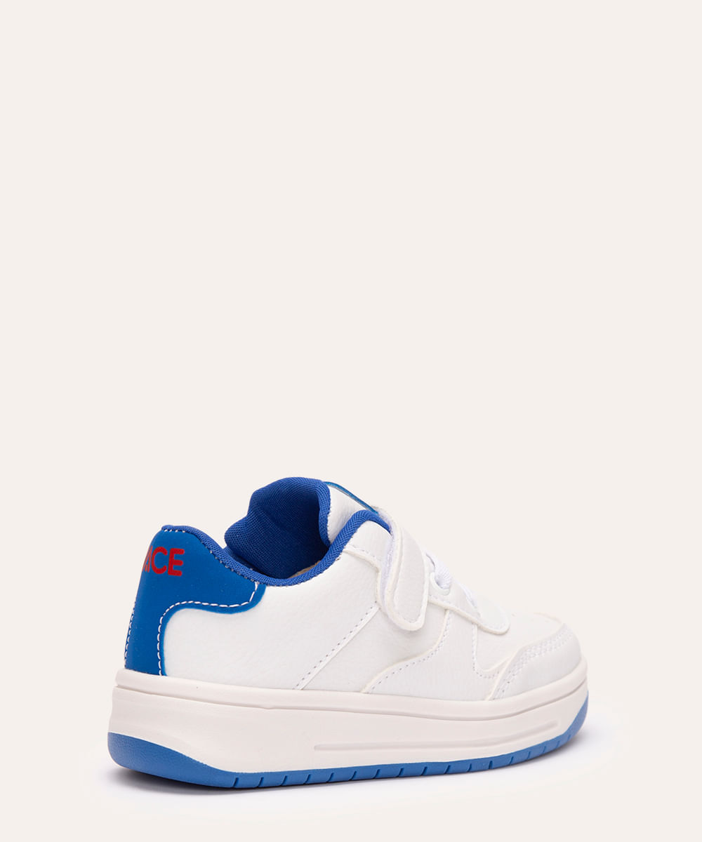 tênis infantil com velcro branco