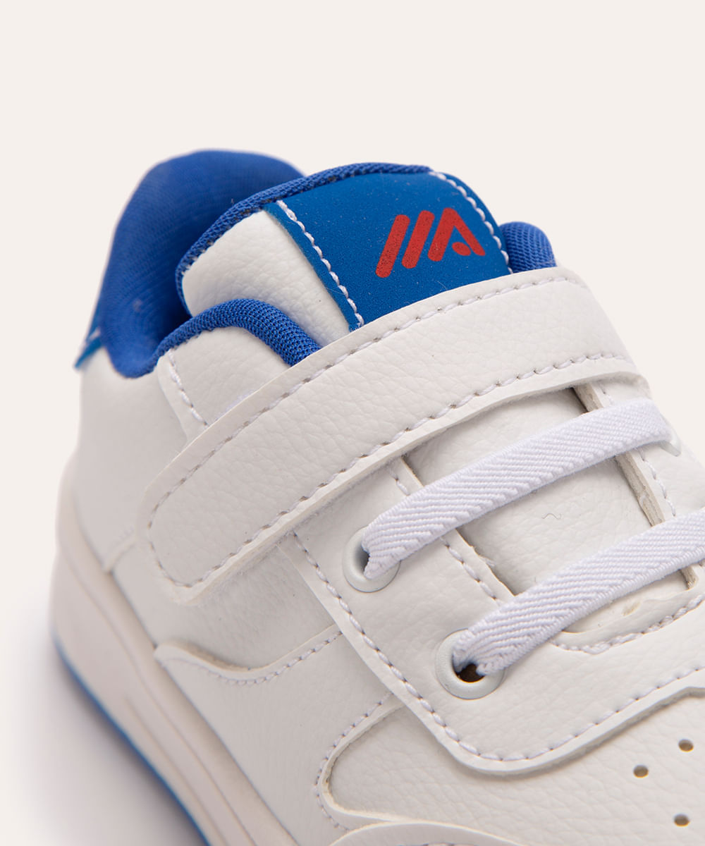 tênis infantil com velcro branco