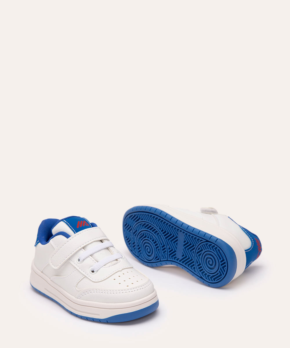 tênis infantil com velcro branco
