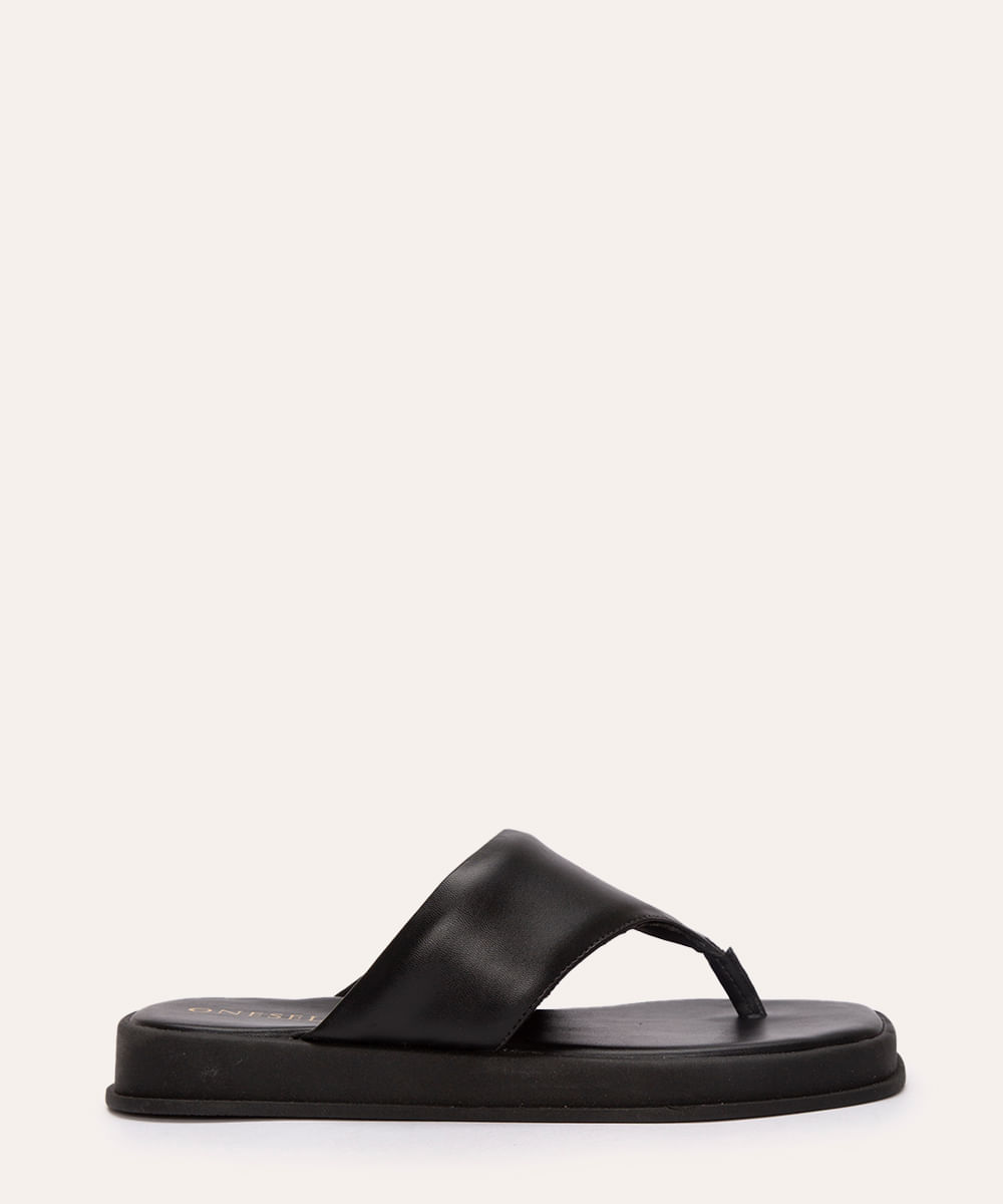 sandália flatform de dedo oneself preto