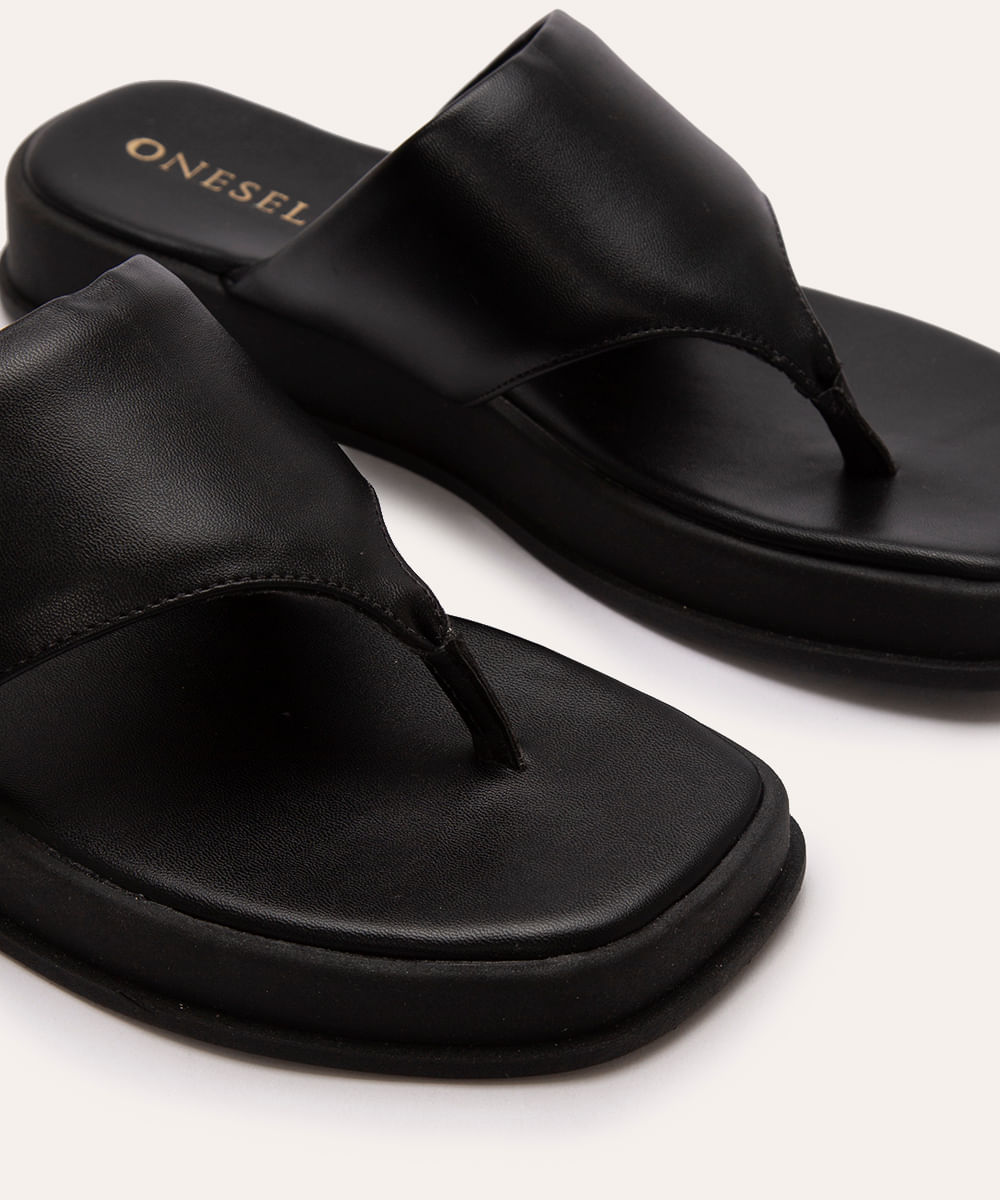 sandália flatform de dedo oneself preto