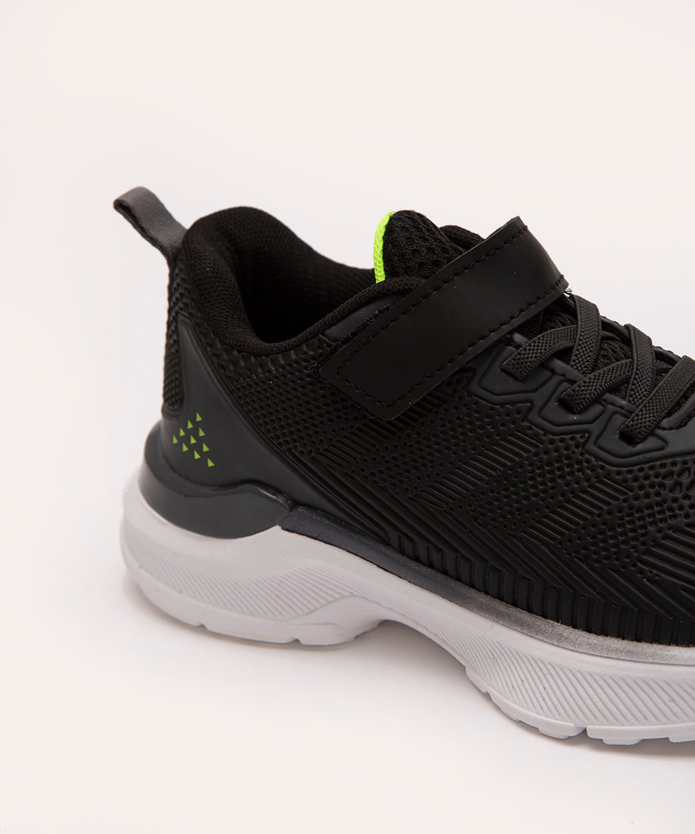 tênis infantil com velcro preto