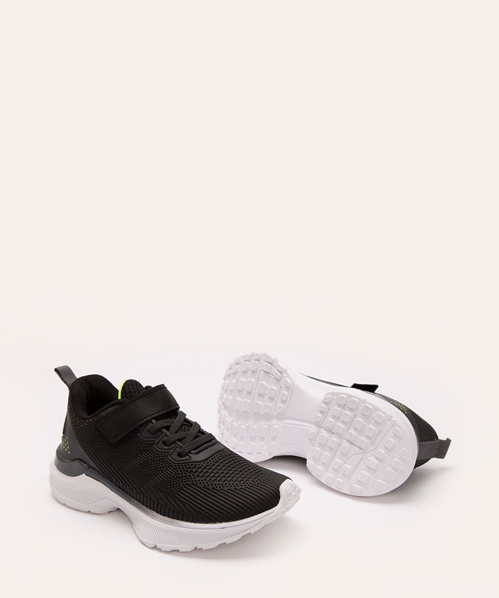 tênis infantil com velcro preto