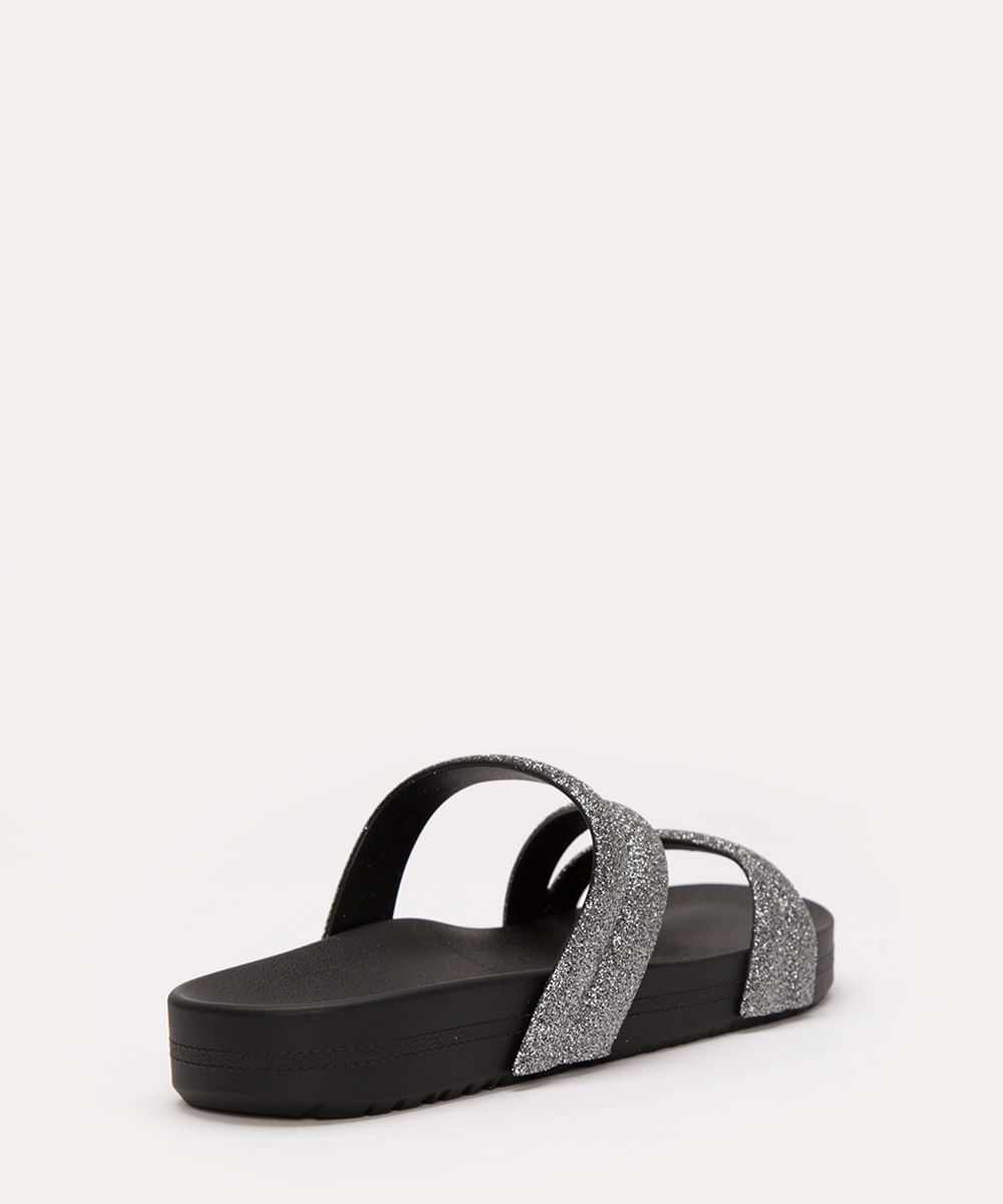 rasteirinha glitter zaxy preta